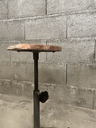 Tabouret industriel bois et métal, années 70-1.webp