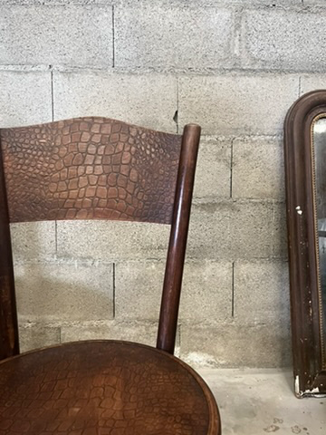 Chaise en bois courbé "FISHEL" imprimé crocodile-3.webp