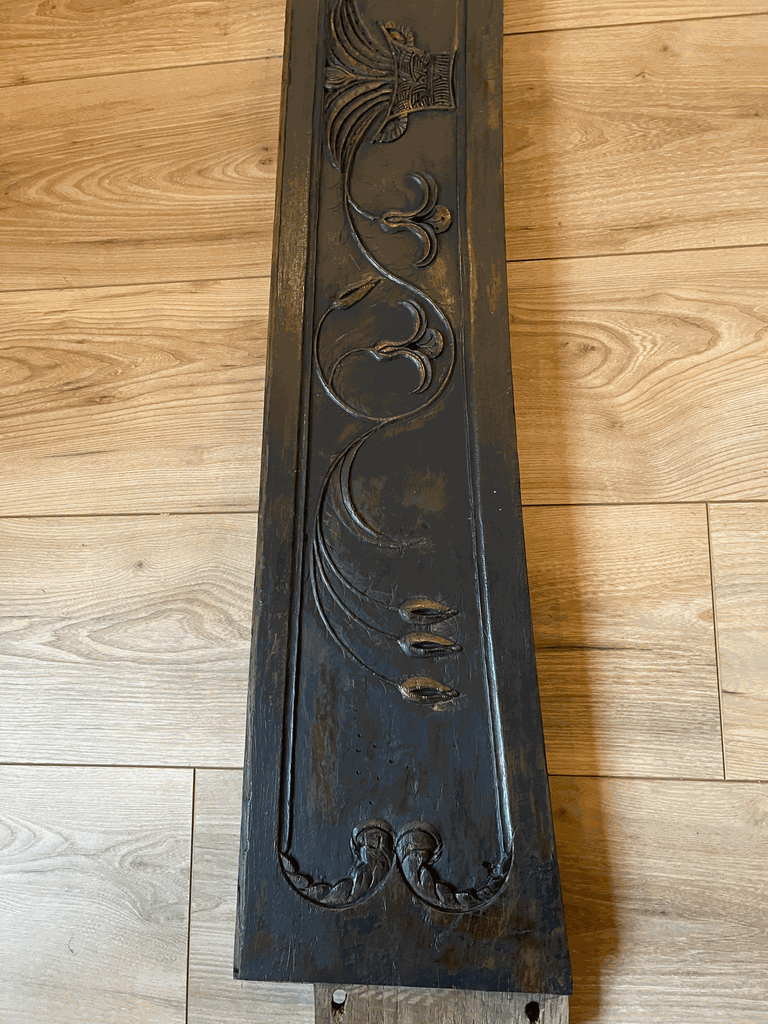 fronton en bois, patine noire -2.webp