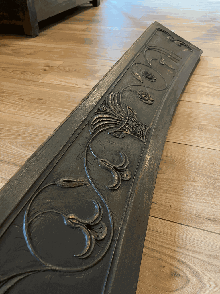 fronton en bois ,patine noire -4.webp