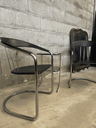 Chaise cantilever, CNASTRA chrome et noire, design ARRBEN, années 70-3.webp
