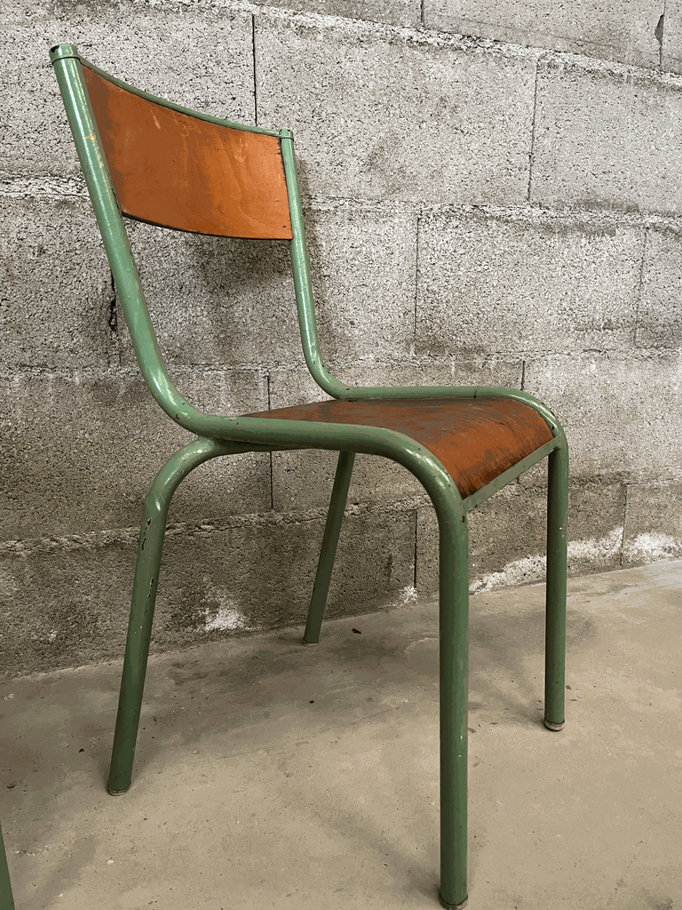 Chaise, "MULLCA 510", en bois et couleur verte-1.webp