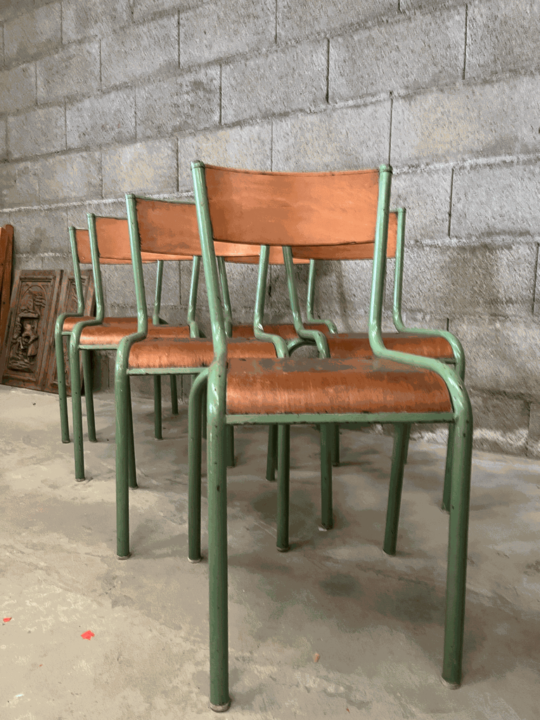 Chaise, "MULLCA 510", en bois et couleur verte.webp