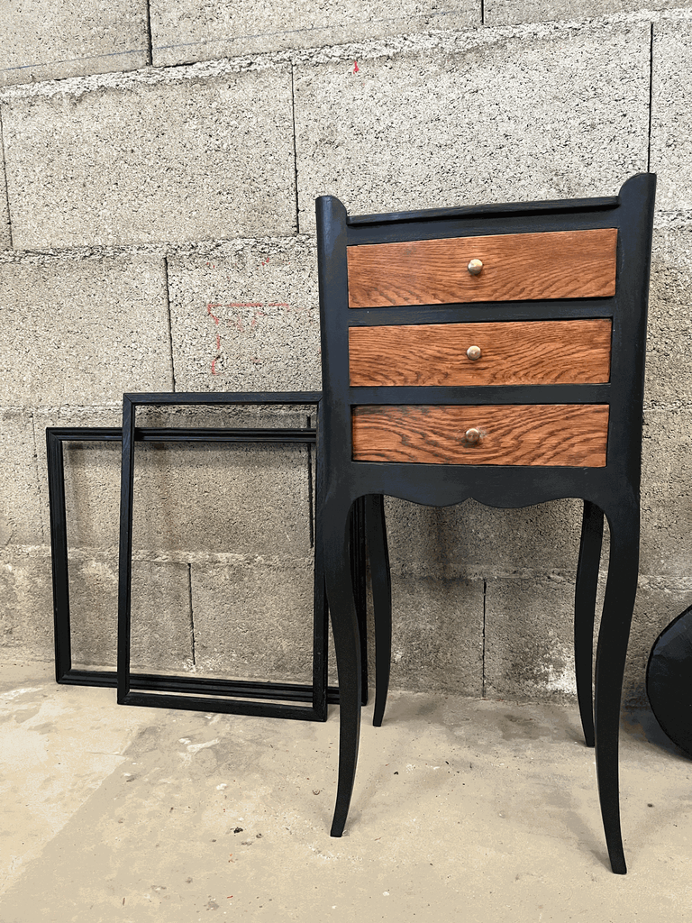 d'appoint ou petite table de chevet en bois, rénové-1.webp