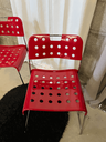 Chaise empilable OMSTAK rouge par Rodney Kinsman pour Bieffeplast, années 70-1.webp