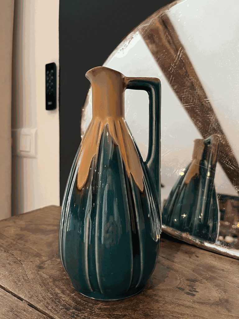 vase en céramique bleu et marron ,années 60-4.webp