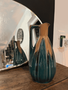 vase en céramique  bleu ,marron ,années 60.webp