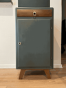 meuble d'appoint en bois ,rénové ,kaki et bois-1.webp