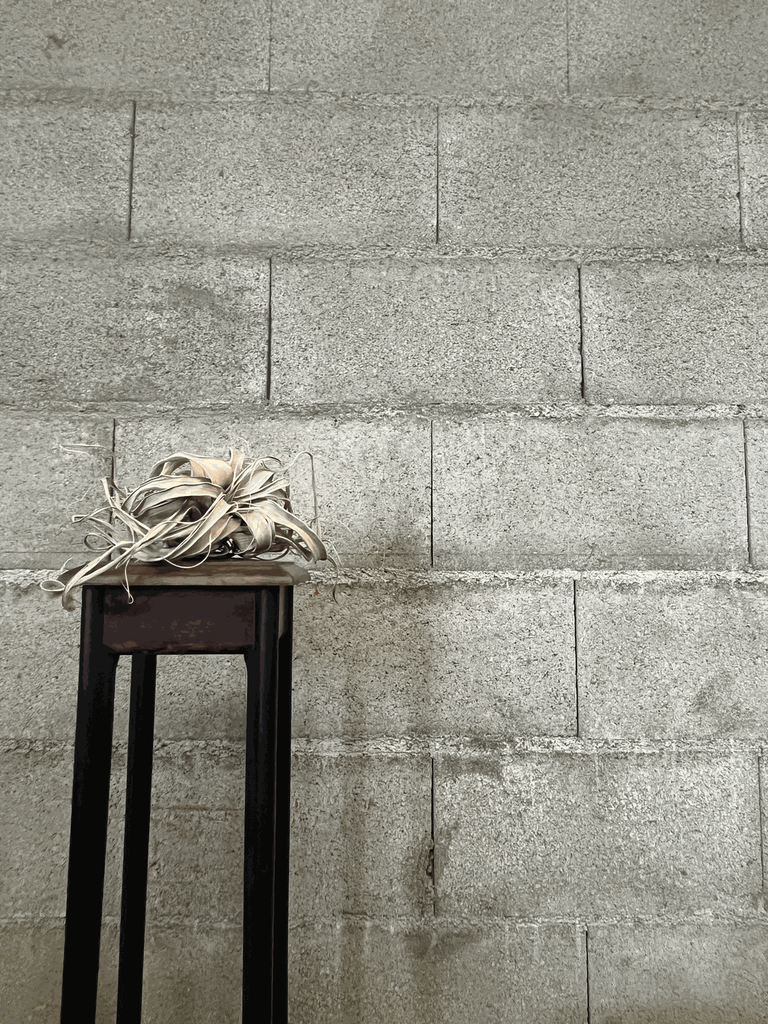 Longue selette noire et bois, rénové.webp