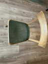 chaise en bois "baumann",assise verte,années 50-2.webp