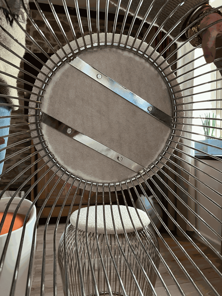 tabouret design,Platner Warren,assise refaite-6.webp