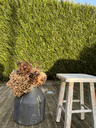 tabouret en bois, patiné ,rénové.webp