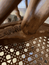 Tabouret cannage et bois, vintage marque.webp