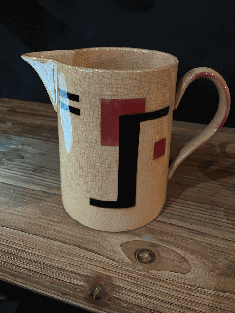 Pichet en céramique, beige Hollandais, signé-3.webp