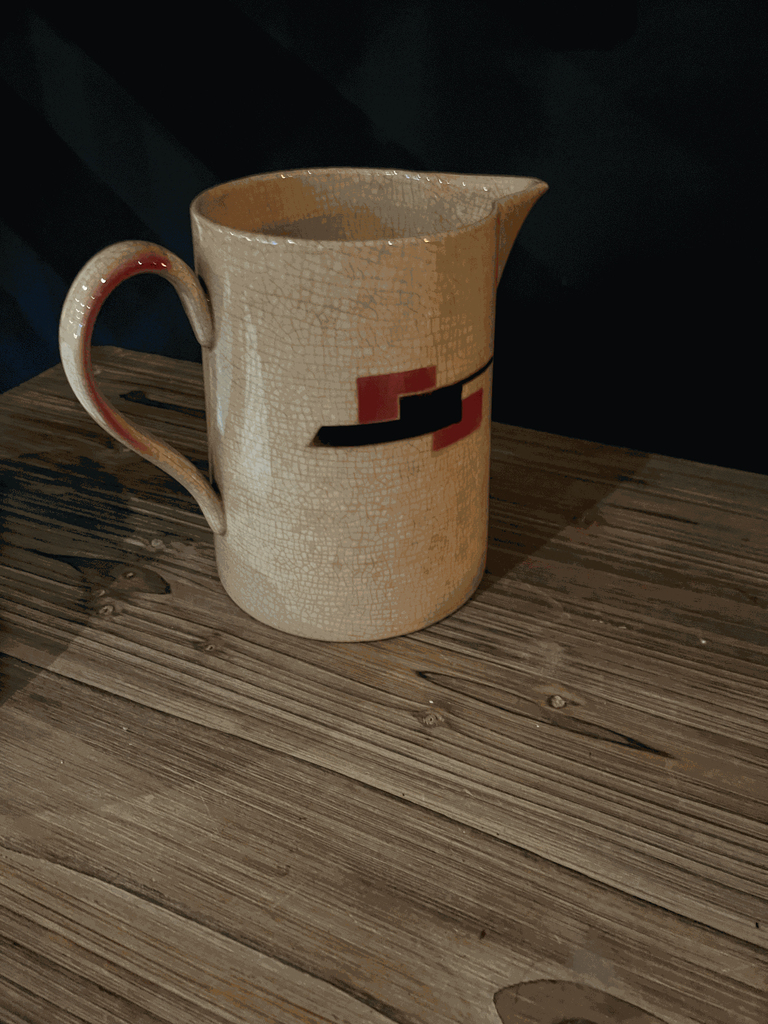 Pichet en céramique, beige Hollandais, signé-1.webp