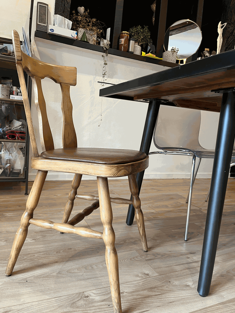 fauteuil en bois,skai marron 'Baumann'-2.webp