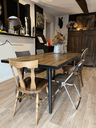 fauteuil en bois,skai marron 'Baumann'-1.webp