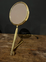 Miroir de table, assez rare et réglable en laiton doré, années 50, style art déco-2.webp