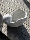 Cache-pot en ciment, forme coquillage