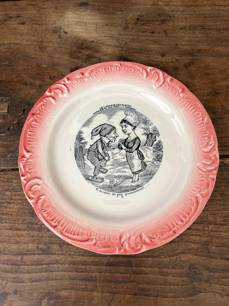 Assiette parlante 'Le langage des fleurs'