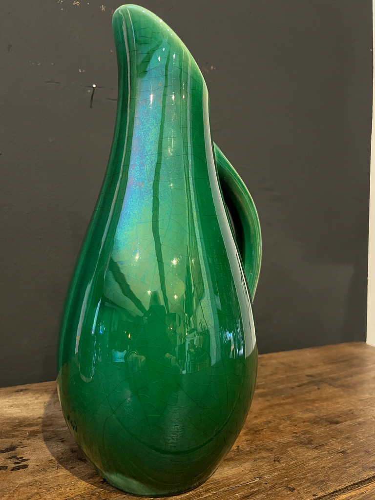 Pichet, vase en céramique, vert émeraude
