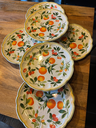 Lot de six assiettes plates en céramique 'Quadrifoglio'