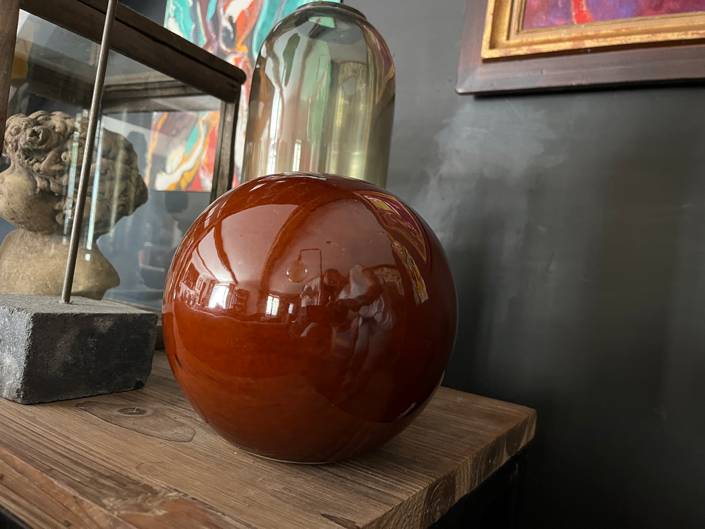 Boule en céramique, couleur caramel