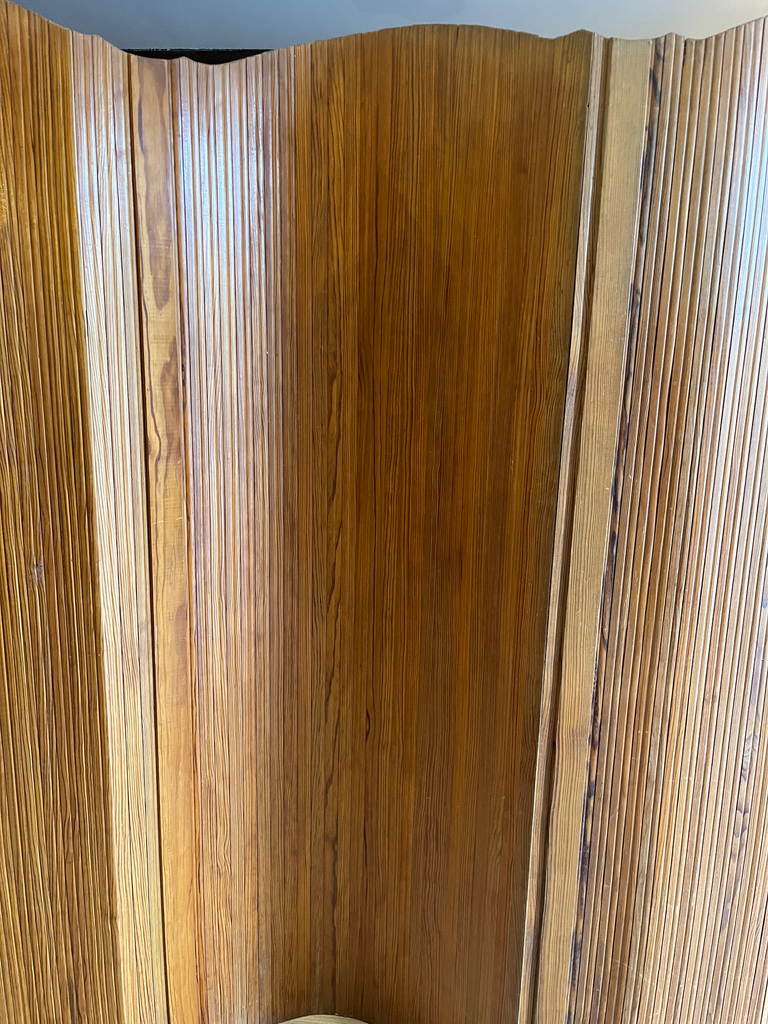 Paravent à vagues en bois, années 50