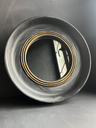 Miroir en bois, noir et or