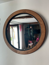 Miroir rond, en bois
