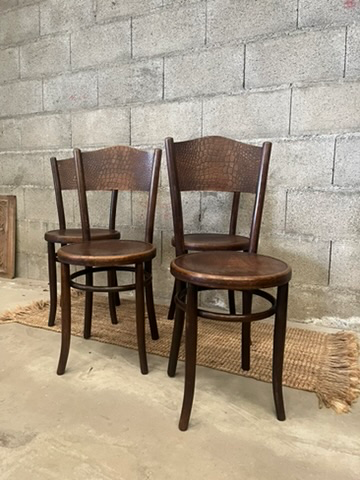 Chaise en bois courbé, imprimé "crocodile"