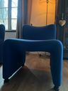 Fauteuil chauffeuse bleu roi