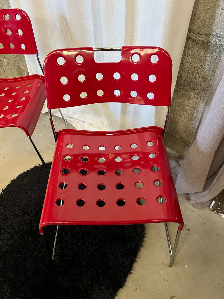 Chaise 'Omstak' en métal rouge