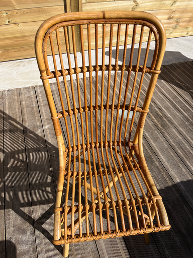 Chaise en rotin vintage
