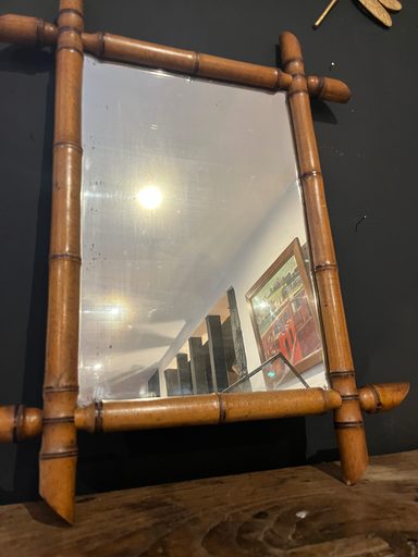 Miroir vintage en bambou