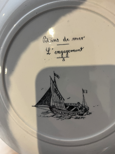 Série d'assiettes 'Bains de mer'