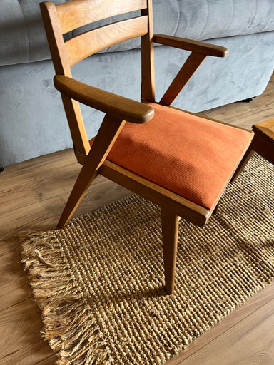 Fauteuil Bridge en bois, années 60