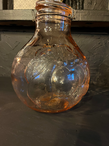 Bombonne en verre rosé