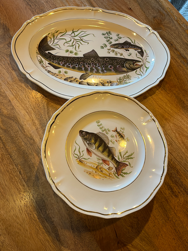 Service à poisson en porcelaine, 'Longchamp'